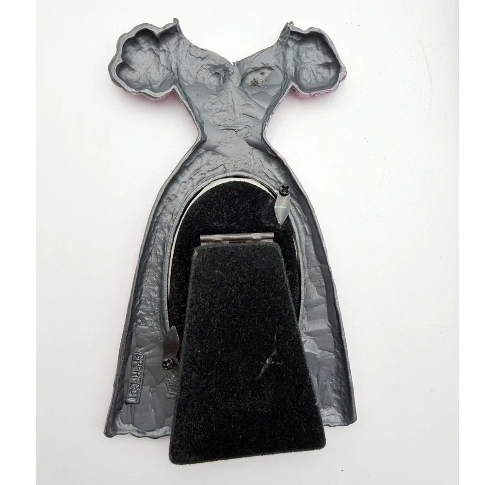 VTG Ganz Burnished Pink Pewter Victorian Dress Mini Photo Frame Coquette